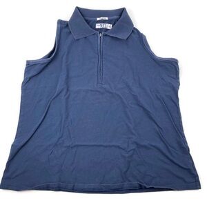 New York Laundry NYL Womens Top, Blue Stretch 1X